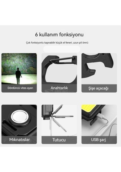 Şarj Edilebilir Mıknatıslı Çok Amaçlı Pratik Kamp ve Acil Durum Feneri fiyatları
