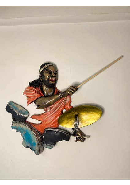 Polyester Baterist Müzisyen Duvar Tipi - 55 x 53 cm
