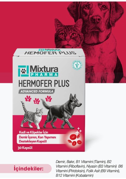 Hemofer Forte Kedi ve Köpek Kan ve Demir Vitamini Kansızlığı Önleyici modelleri