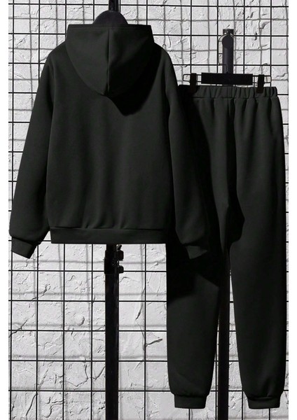 Uygun Tarz Leopar Kalp Baskılı Erkek - Kız Rahat Eşofman Takımı fiyatları