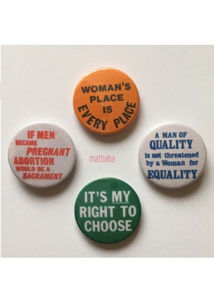 Feminizm Choice Feminist Cinsiyet Eşitliği Retro Vintage Stil Rozet