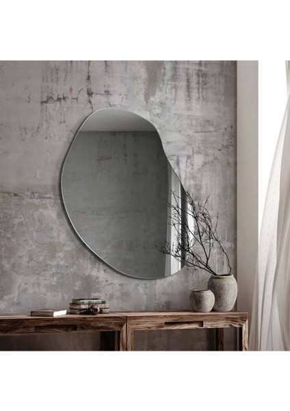 74X96CM Asimetrik Oval Boy Aynası | Lüx Antre Aynası | Makyaj Aynası | Salon Konsol Aynası