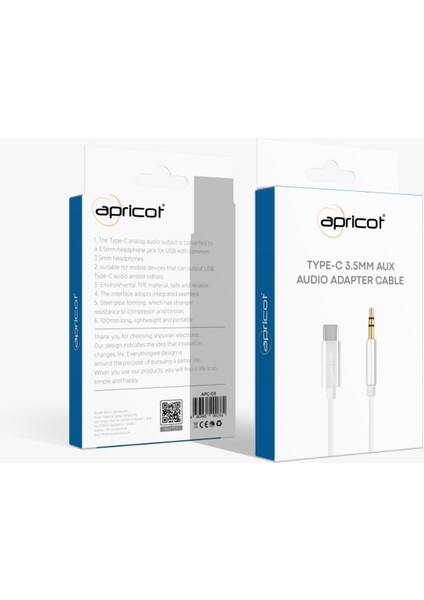 Apc-03 Type-C To 3.5mm Aux Audio Adapter Cable