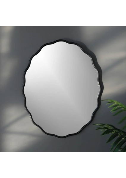 Dalgalı Oval Duvar Dekor Aynası / Asimetrik Ayna / Konsol Aynası / Düzensiz Ayna / Dekor Aynası
