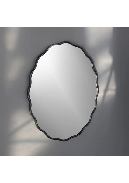 Dalgalı Oval Duvar Dekor Aynası / Asimetrik Ayna / Konsol Aynası / Düzensiz Ayna / Dekor Aynası