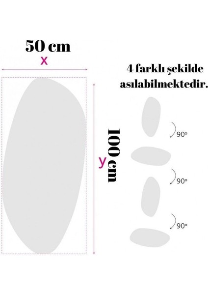 50X100 cm Asimetrik Boy Ayna | Salon Konsol Aynası | Antre Boy Ayna | Düzensiz Dekor Aynası