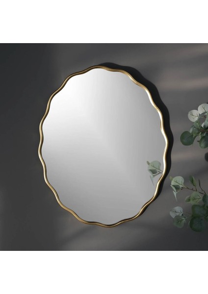 Dalgalı Oval Duvar Dekor Aynası / Asimetrik Ayna / Konsol Aynası / Düzensiz Ayna / Dekor Aynası