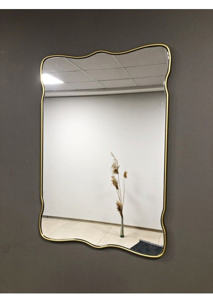55X80 Lüks Salon Aynası / Dekor Aynası / Asimetrik Konsol Aynası / Makyaj Aynası