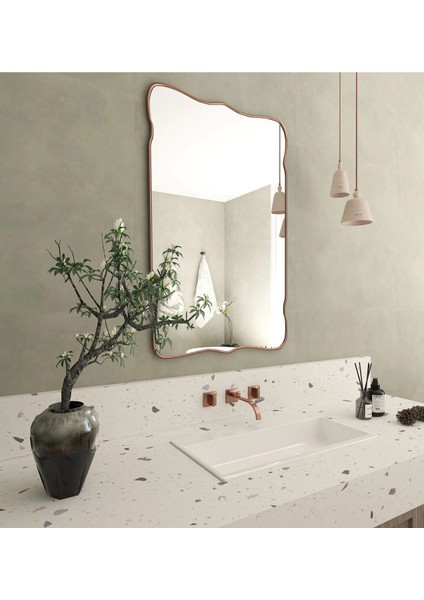 55X80 Lüks Salon Aynası / Dekor Aynası / Asimetrik Konsol Aynası / Makyaj Aynası modelleri