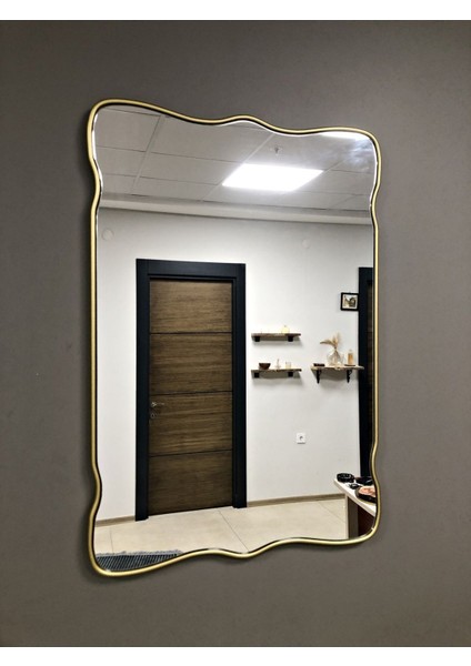 55X80 Lüks Salon Aynası / Dekor Aynası / Asimetrik Konsol Aynası / Makyaj Aynası fırsatları