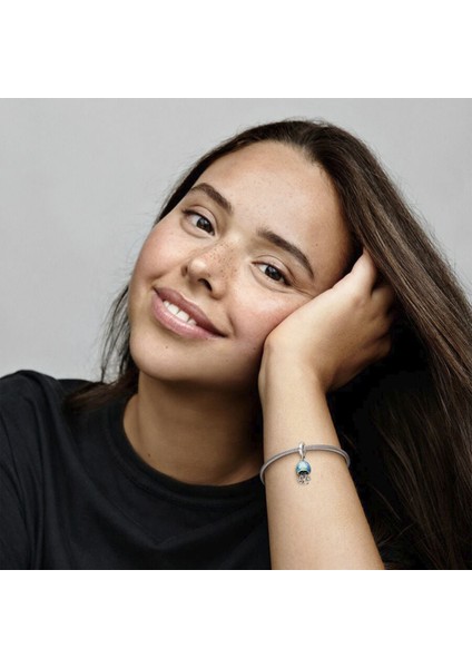 Renk Değiştiren Denizanası Sallantılı Gümüş Charm - NUR-CM00409 fırsatları