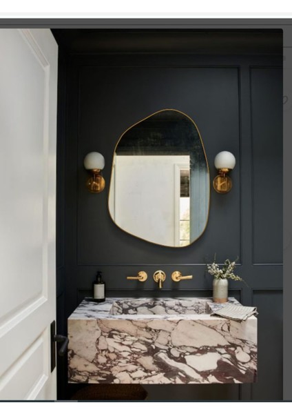 Asimetrik Salon Aynası / Düzensiz Duvar Dekoru Aynası / Estetik Dekor Ayna