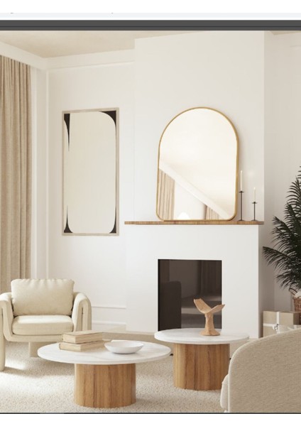 55X80 Gold Çerçeveli Asimetrik Duvar Aynası / Banyo Aynası / Dekor Aynası fırsatları