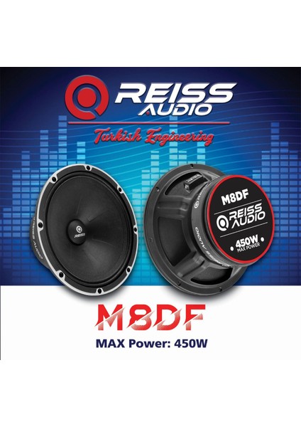 20 cm Profesyonel Midrange Uyumlu 450WAT 200 Rms Iki Adet