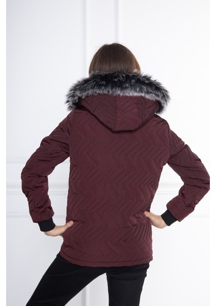 Bordo Kız Çocuk Su ve Rüzgar Geçirmez Çıkartılabilir Kapüşonlu Kapitone Mont&kaban fiyatları