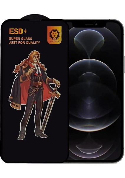 iPhone 12/12PRO Uyumlu Anti Statik Tam Kaplayan Ekran Koruyucu Cam Esd