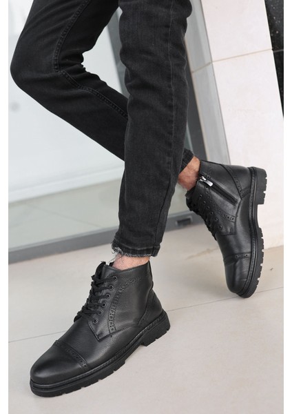 Harold Erkek Kahverengi Garantili Deri Soğuk Geçirmez Kaymaz Kauçuk Taban Bot HAROLD-7145 fiyatları