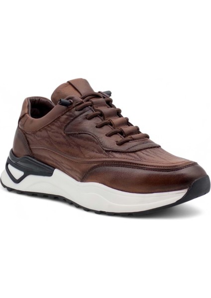 1003 Erkek Deri Sneaker Ayakkabı - Kahverengi - 44 modelleri