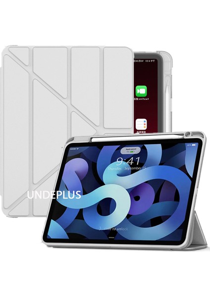 Apple iPad Air 5 10.9 2022 M1 Kılıf Kalem Bölmeli Trifolding Case A2588 A2589 A2591