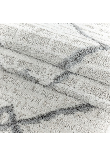 Yuvarlak Modern Iskandinav Yumuşak Bukle Kabartmalı Kare Desenli Halı Krem Gri Oturma Salon Halısı fırsatları