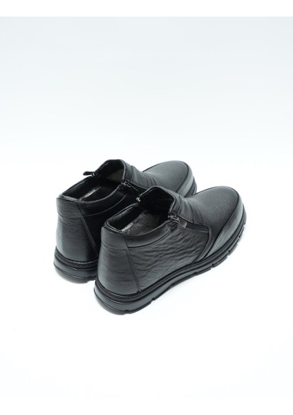 Eymen Shoes Cilt Deri Günlük Erkek Bot, Siyah (Ladik)