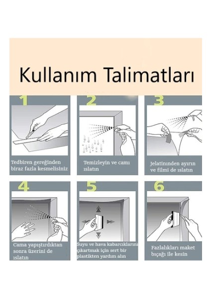 %10 Aynalı Cam Filmi 60CM x 30 Metre Ev - Balkon - Ofis - Kuaför (Silver)