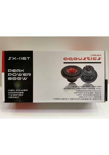 Aqoustics SX-116T 16 cm Horn Midrange 800 Watt Maximum Power 2 Adet fiyatları