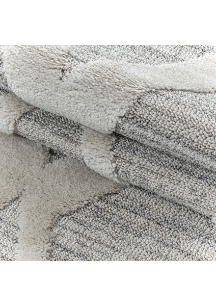 Yuvarlak Modern Iskandinav Yumuşak Bukle Kabartmalı Kare Desenli Halı Gri Oturma-Salon Mutfak Halısı fırsatları