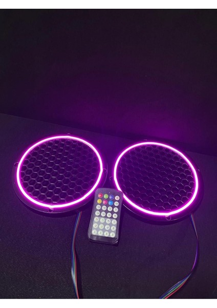 1 Takım 20 Cm(2 Adet)Neon Rgb LED Midrange Kapağı Işıklı Midrange Hoparlör Kapağı Adaptör Kumanda fiyatları