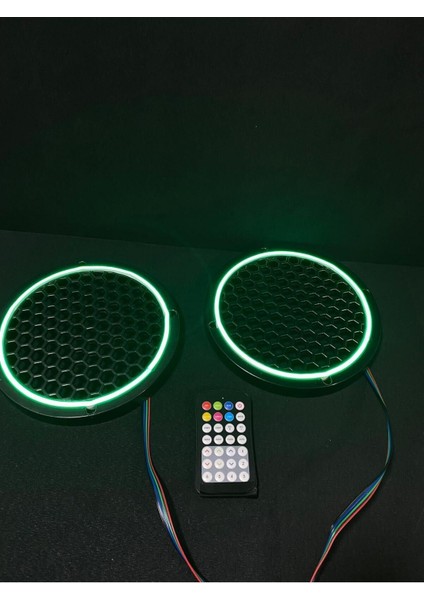 1 Takım 20 Cm(2 Adet)Neon Rgb LED Midrange Kapağı Işıklı Midrange Hoparlör Kapağı Adaptör Kumanda indirimleri