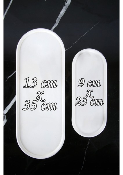 El Yapımı 2'li Beton Tepsi Sunumluk Organizer Düzenleyici Yağdanlık fiyatları