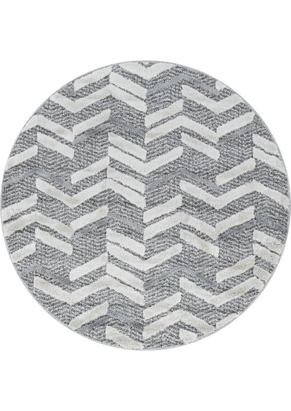 Yuvarlak Modern Iskandinav Yumuşak Bukle Kabartmalı 3D Dalgalı Motif Halı Gri Oturmaodası Salon Halı