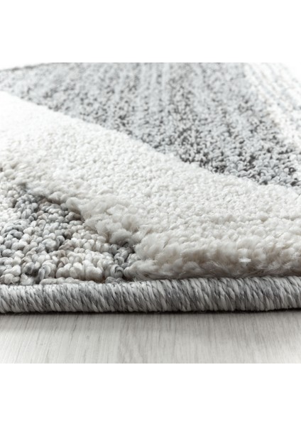 Yuvarlak Modern Iskandinav Bukle Kabartmalı 3D Baklava Desenli Halı Gri Oturma-Salon Mutfak Halı fiyatları