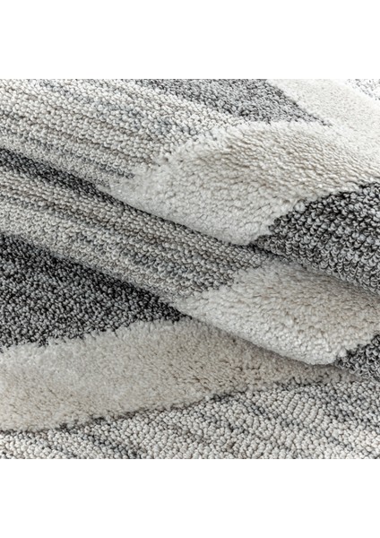 Yuvarlak Modern Iskandinav Bukle Kabartmalı 3D Baklava Desenli Halı Gri Oturma-Salon Mutfak Halı fırsatları