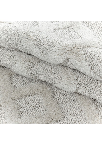 Yuvarlak Modern Iskandinav Yumuşak Bukle Kabartmalı 3D Labirent Desen Krem Oturma-Salon Mutfak Halı fırsatları