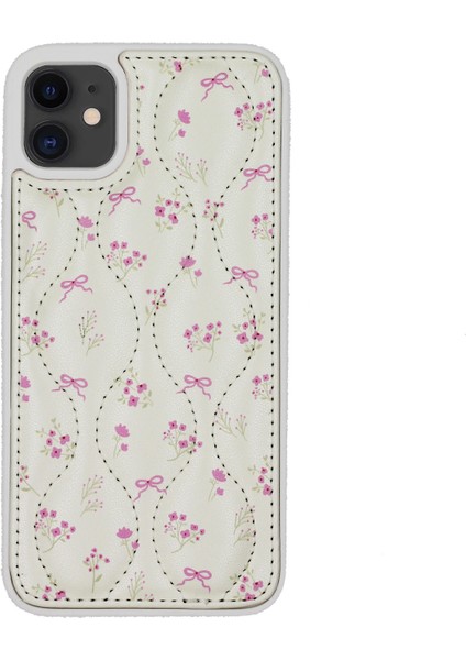 iPhone 11 Daisy Kılıf Çiçek Baskılı Deri Kaplama Kamera Koruyucu Kılıf