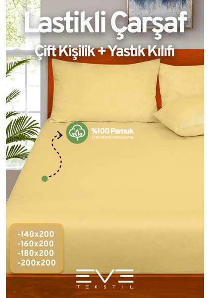 Doğal Pamuk Çift Kişilik Rainforce Kumaş Lastikli Çarşaf