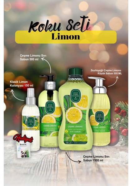 Çeşme Limonu 3'lü Sabun ve 150 ml Kolonya Rosie Hediye