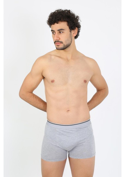 Erkek Büyük Beden Pamuklu Likralı Boxer Gri 40134