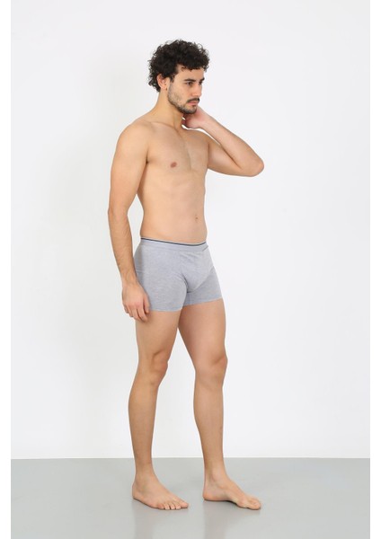 Erkek Büyük Beden Pamuklu Likralı Boxer Gri 40134