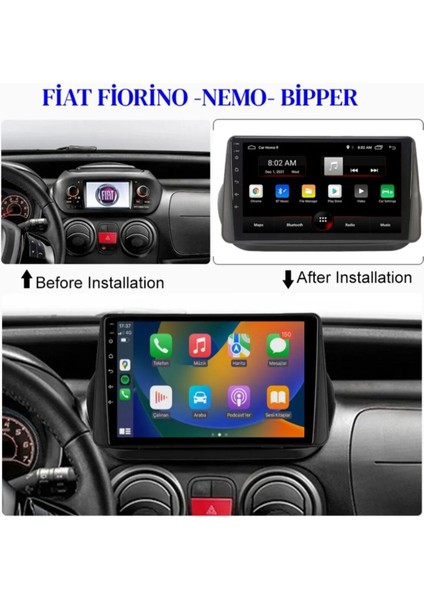 Fiat Fiorino 10 Inç Multimedya Android Teyp 2gb Ram 32GB Hafıza Carplay Kamera Hediyeli modelleri