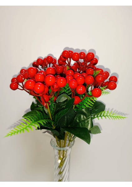 2 Demet, Yapay 1. Kalitecanlı Renk 30 cm 7 Dallı Kokina Çiçeği