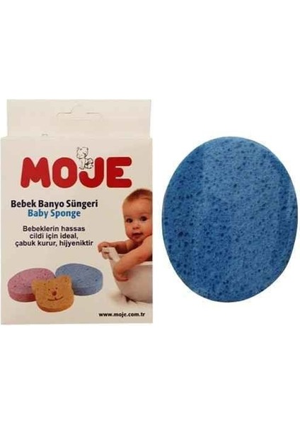 Moje Selülozik Bebek Banyo Süngeri Mavi