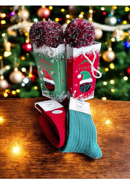 Fırat Fonem Christmas Yılbaşı Bere ve Çorap Seti 2 Çorap 2 Bere fiyatları