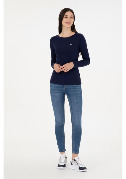 %100 Pamuk Bisiklet Yaka Kadın Sweatshirt fırsatları