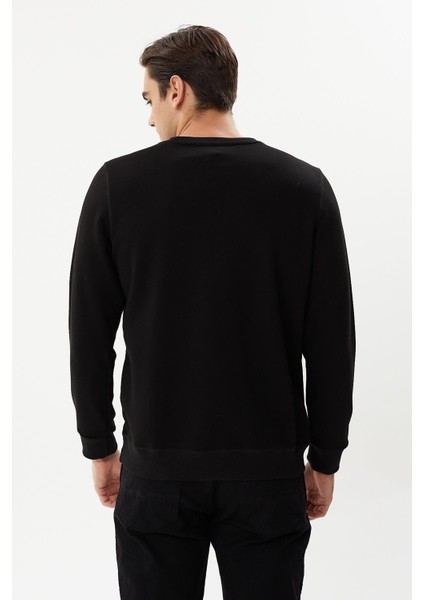 Esw 2905 Bisiklet Yaka Erkek Düz Ince Sweat Siyah fırsatları