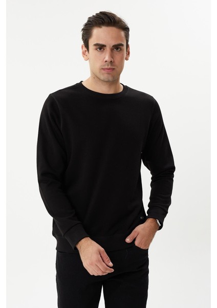 Esw 2905 Bisiklet Yaka Erkek Düz Ince Sweat Siyah indirimleri