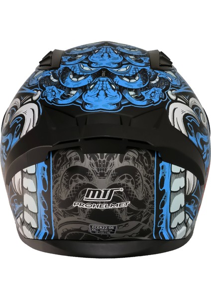 M-201 Myty Blue Güneş Vizörlü Kask (Siyah Camlı)