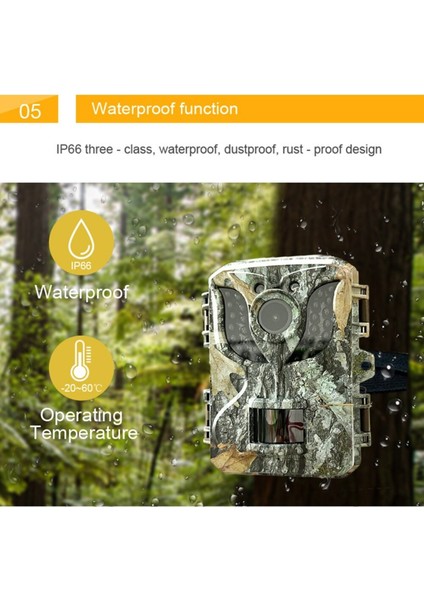 DL005-1 Fotokapan Açık Takip Kamerası IP66 Su Geçirmez Kamera Kızılötesi Gece Görüş