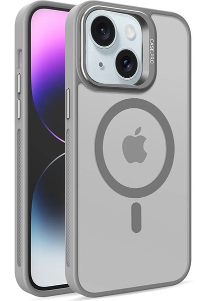 Apple iPhone 16 Pro Uyumlu Lens Hediyeli Kamera Standlı Magsafe Özellikli Arkası Mat Kilif